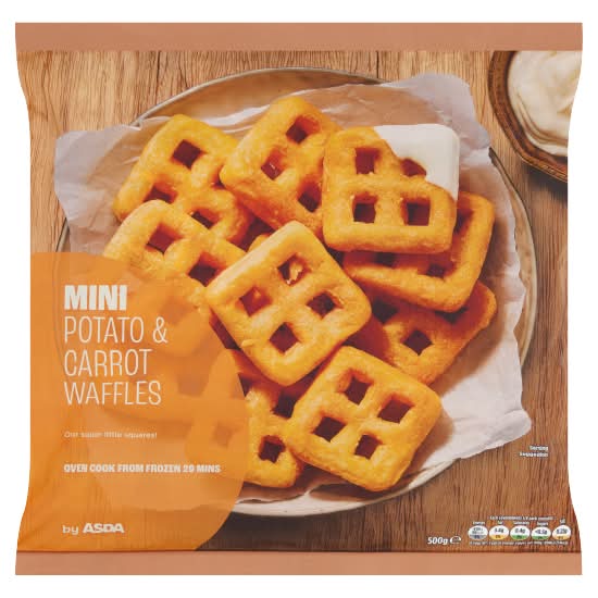 ASDA Mini Potato and Carrot Waffles (500g)