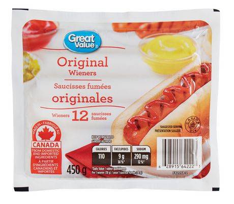 Great Value Original Wieners (450 g)