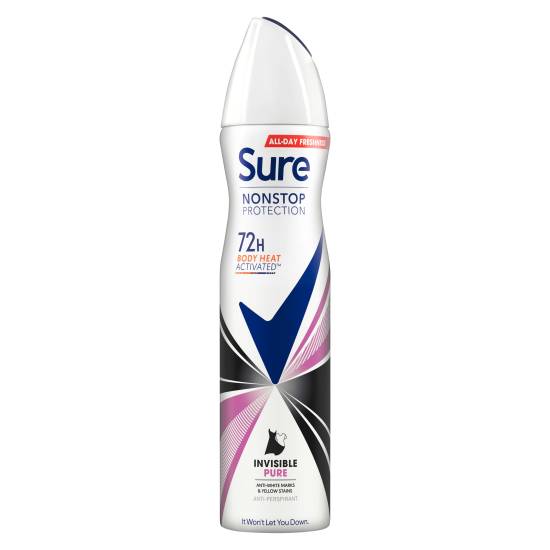 Sure Anti-Perspirant Deodorant Aerosol Invisible Pure Nonstop Protection