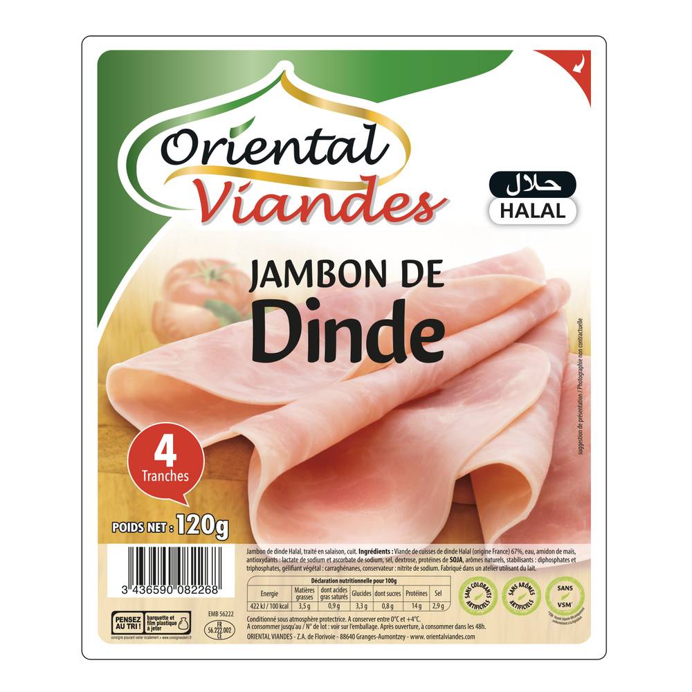 Oriental Viandes - Jambon de dinde halal (120g)