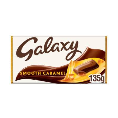 Galaxy Caramel, Smooth Milk Chocolate Block Bar Vegetarian (135g)