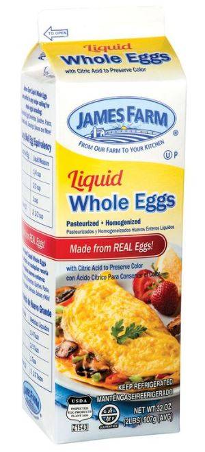 James Farm - Liquid Eggs, Whole Eggs - 2 lbs (15 Units per Case)