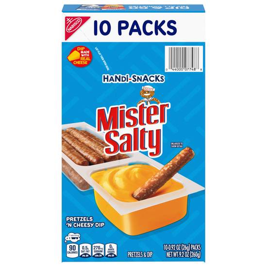 Kraft Handi-Snacks Mister Salty Pretzels 'N Cheesy Dip Snack packs