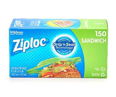 Ziploc Brand Sandwich Bags With Grip 'N Seal Technology (150 ct)