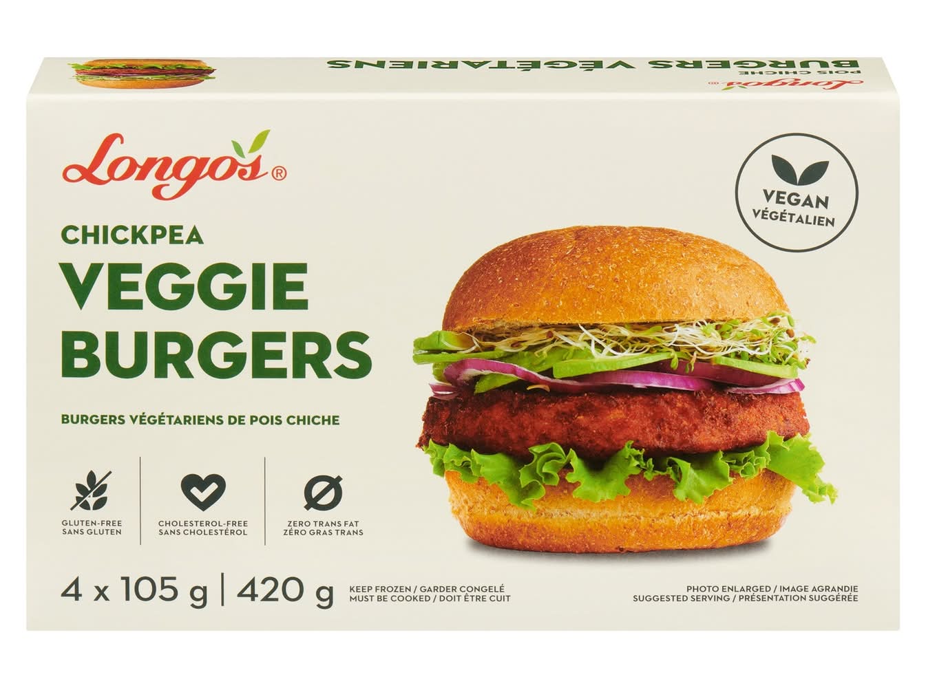 Longo's Chickpea Veggie Burgers (420 g)