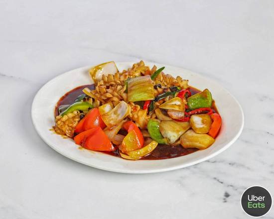 Stir-Fried Squid in Black Bean & Chilli Sauce 豉椒鮮魷