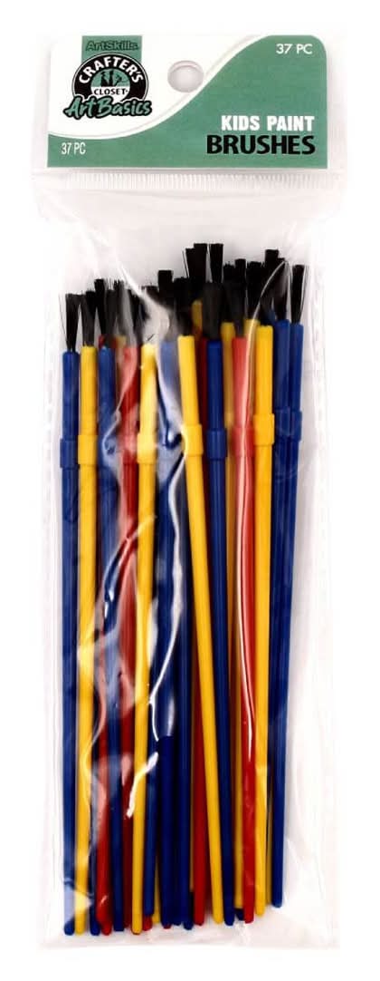 Crafter'S Closet Artbasics Kids Paint Brushes 37 Ct