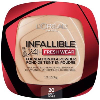 L'Oréal Up To 24 Hour Fresh Wear Foundation in a Powder, Ivory (0.31 oz)