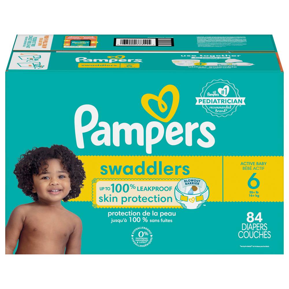 Pampers Swaddlers Diapers, Size 6 (84 ct)