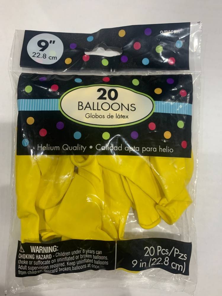 Amscan Yellow 9" Helium Balloons