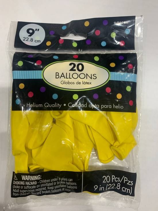 Amscan Yellow 9" Helium Balloons (20 ct)