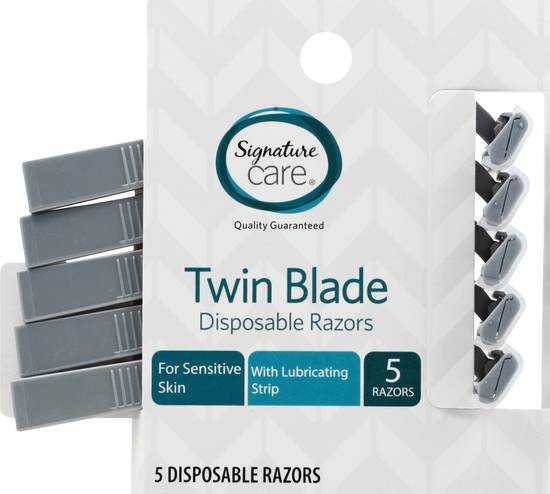 Signature Care Twin Blade Disposable Razors (5 ct)