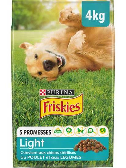 Friskies vitafit light : au poulet et légumes ajoutés- 4 kg - croquettespour chien adulte
