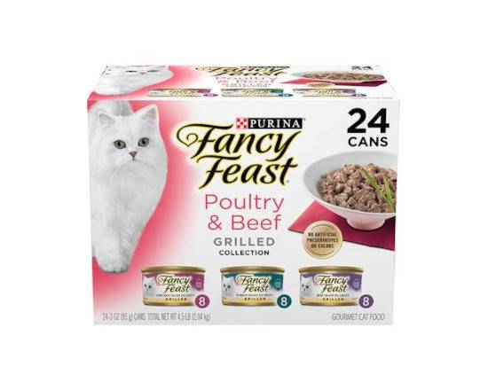 Fancy Feast · Cat food gourmet grilled collection poultry & beef box (3 oz)- 24pk