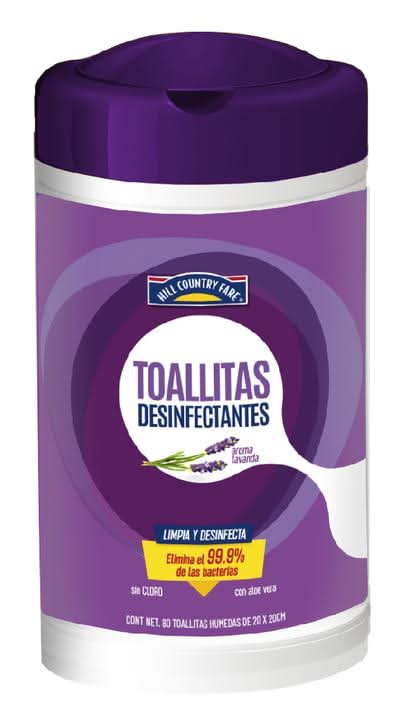 Hill Country Fare · Toallitas desinfectantes, lavanda (80 un)