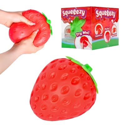 Sunny Days Entertainment Squeeze Strawberry Stress Relief Toy 3+ Years, XL