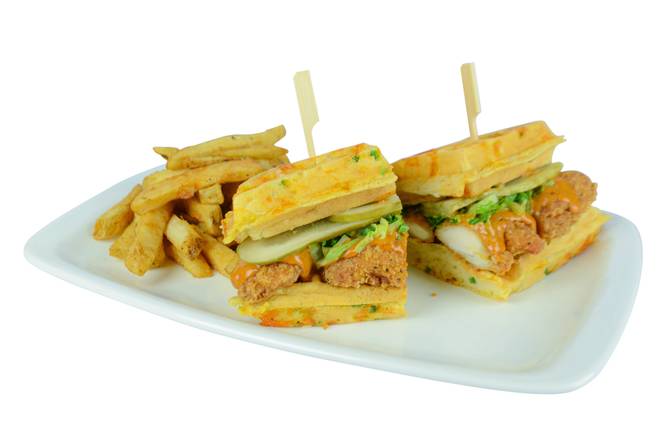 Crispy Chicken Waffle Sandwich 