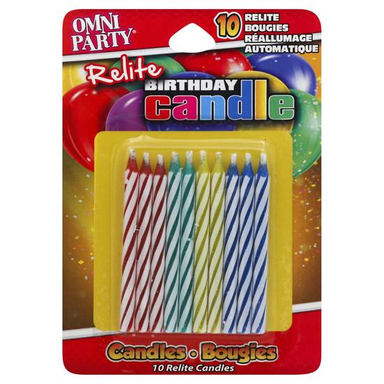 Omni Party Relite Birthday Candles (10 ct)
