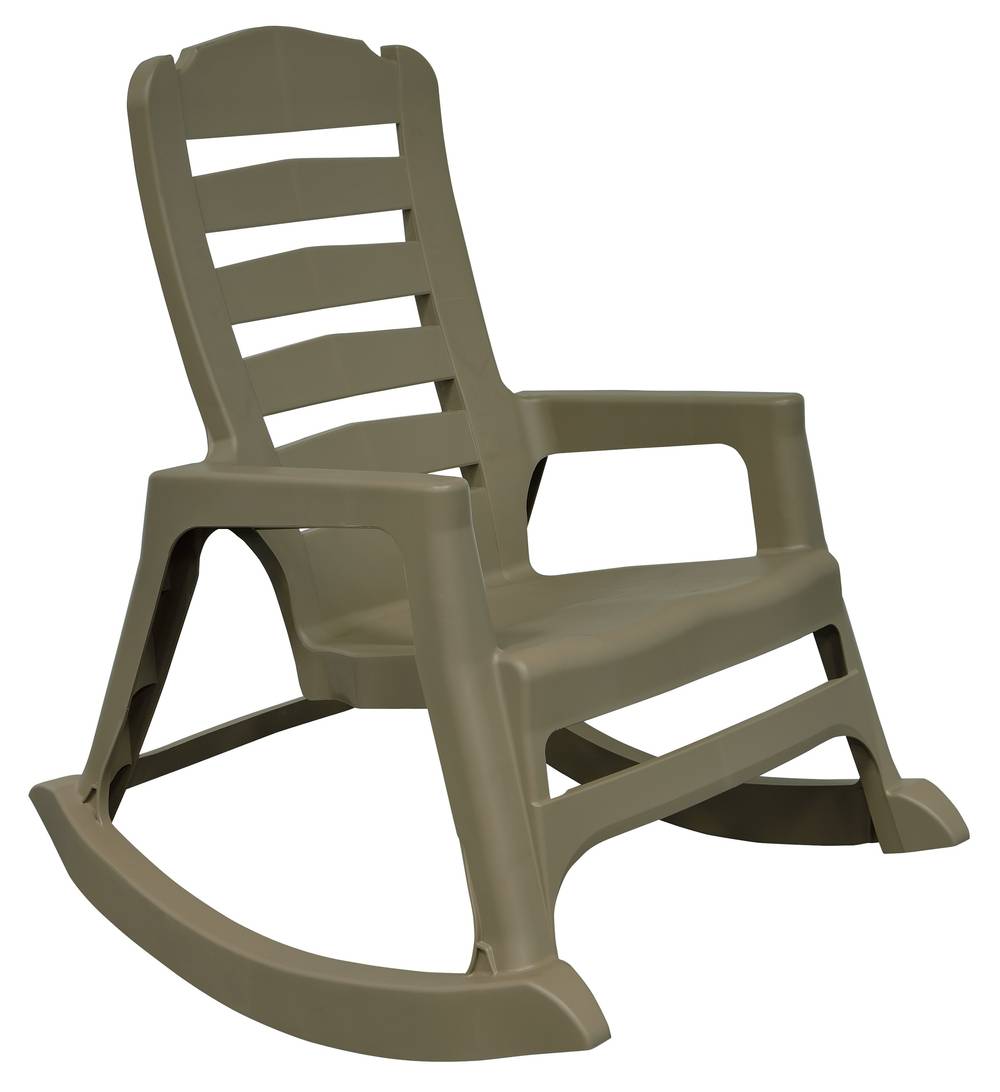 Adams Manufacturing Big Easy Stackable Gray Resin Frame Rocking Chair with Solid Seat | 8080-13-3900