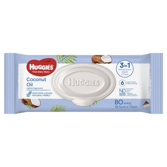 Huggies Baby Wipes Coconut Oil (80 Pack)