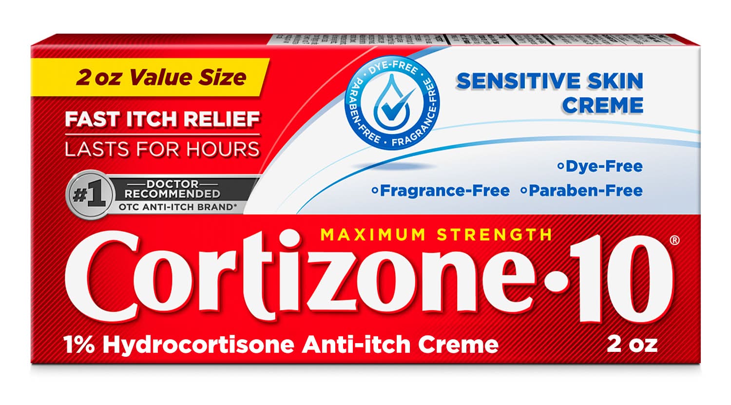 Cortizone-10 Maximum Strength Value Size Sensitive Skin Anti-Itch Creme (2 oz)
