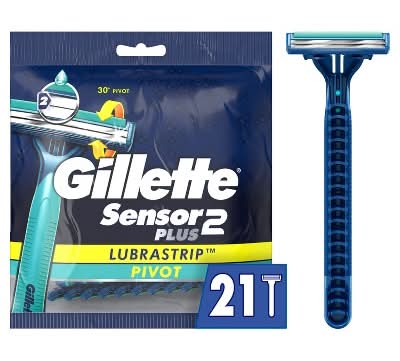 Gillette Sensor2 Plus Pivot Men's Disposable Razors (21 ct)