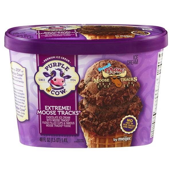 Purple Cow Extra Chocolate Moose Tracks Ice Cream