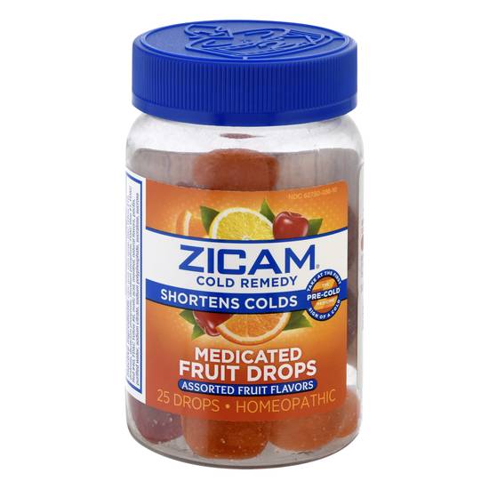 Zicam Assorted Fruit Flavors Medicated Fruit Drops Cold Remedy (25 ct)