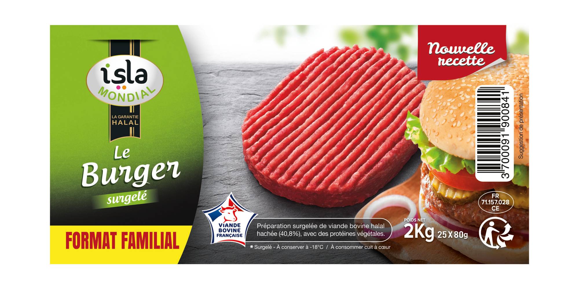 Isla Mondial - Burger pur boeuf (2kg)