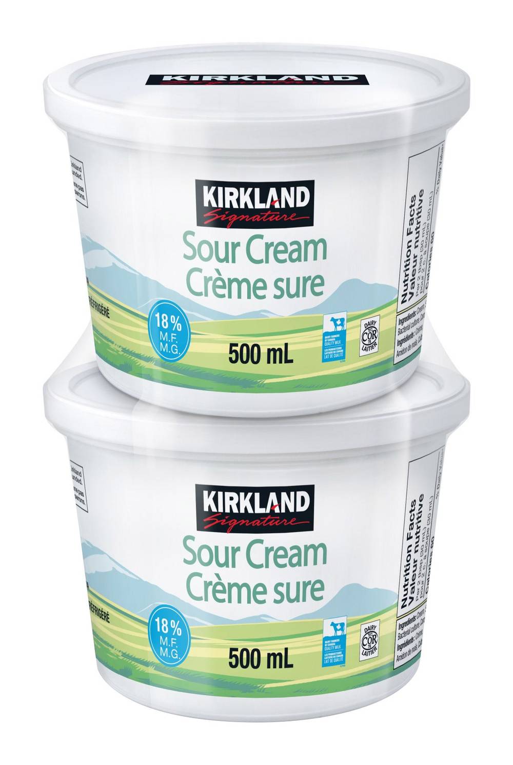 Ks 18% Crème Sure 2 X 500 Ml / Ks 18% Mf Sour Cream 2 X 500 Ml