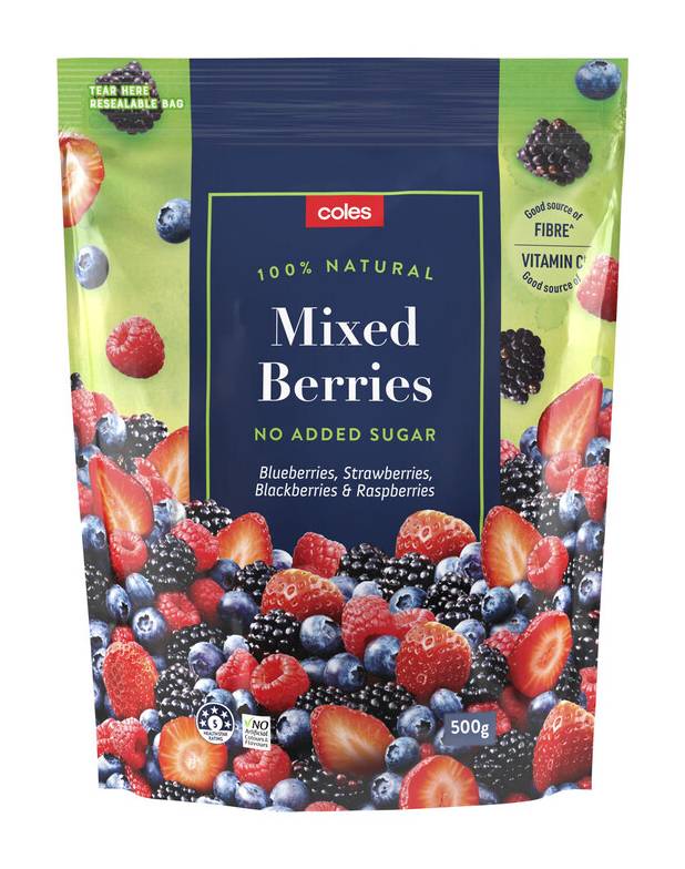 Coles Frozen Fruit Mixed Berries, Blackberries - Raspberries - Blueberries (500g)