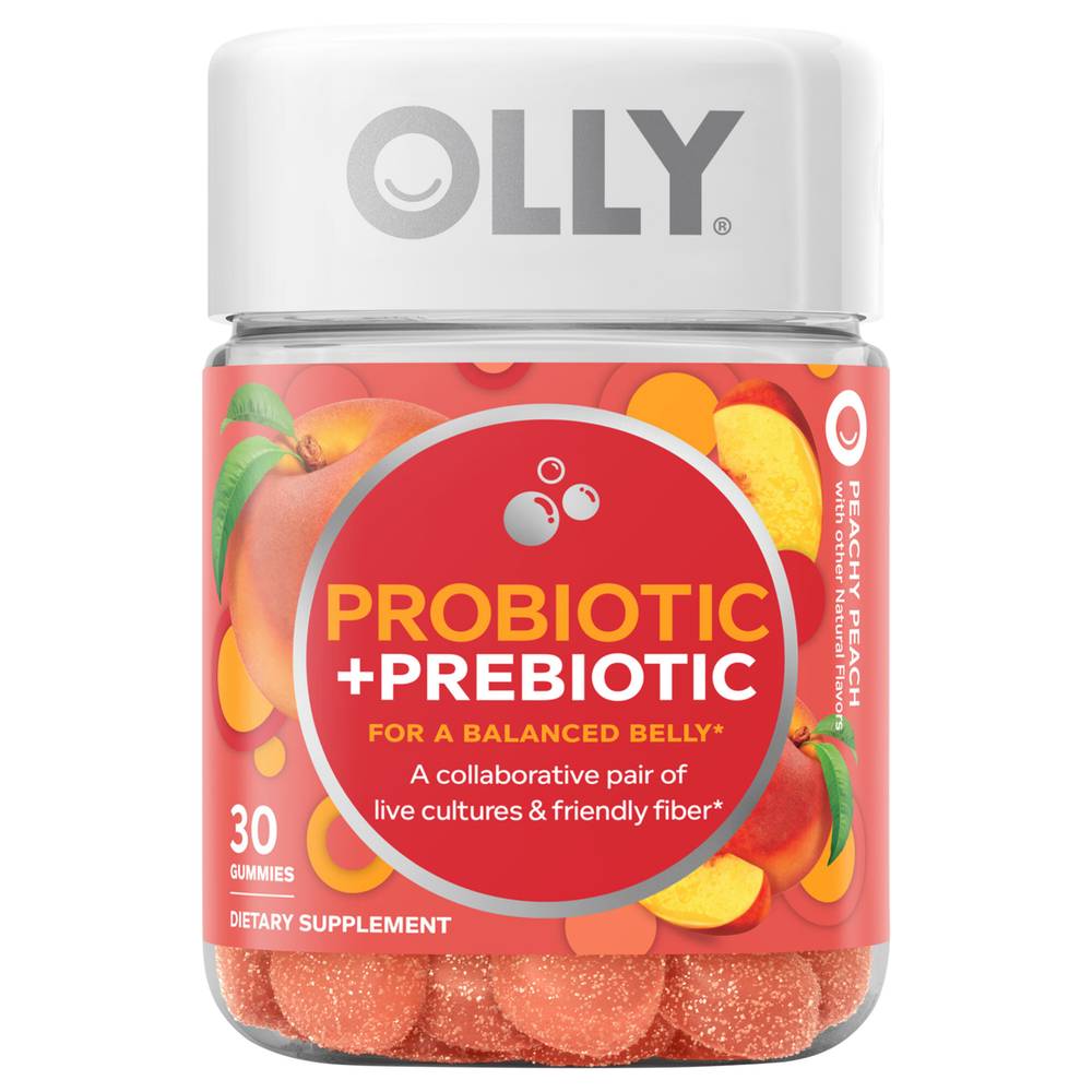 Olly Peachy Peach Probiotic + Prebiotic Gummies (6.4 oz)