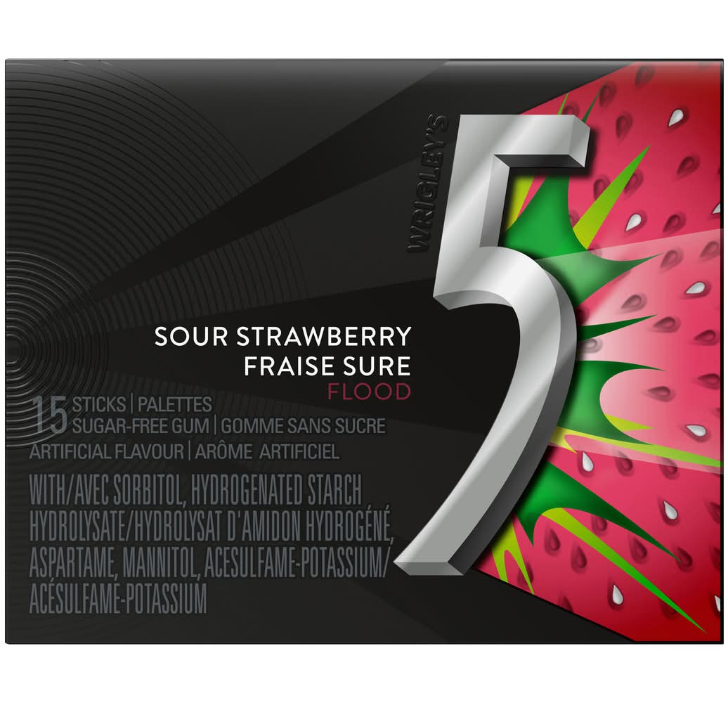 Wrigley's Flood Gum, Strawberry (37.5 g, 15 ct)