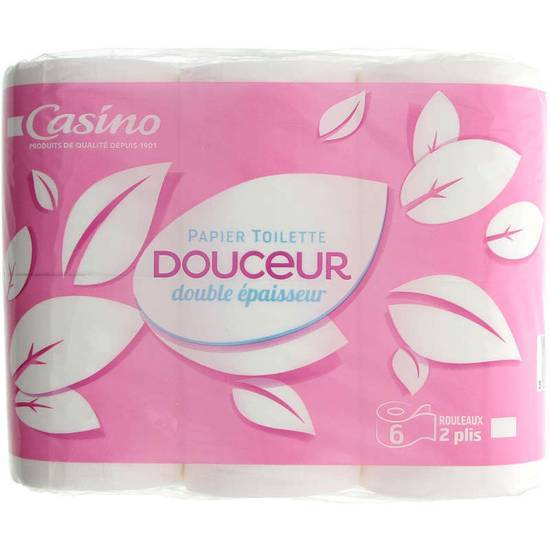Casino Papier toilette - Douceur - Double épaisseur - Blanc x6
