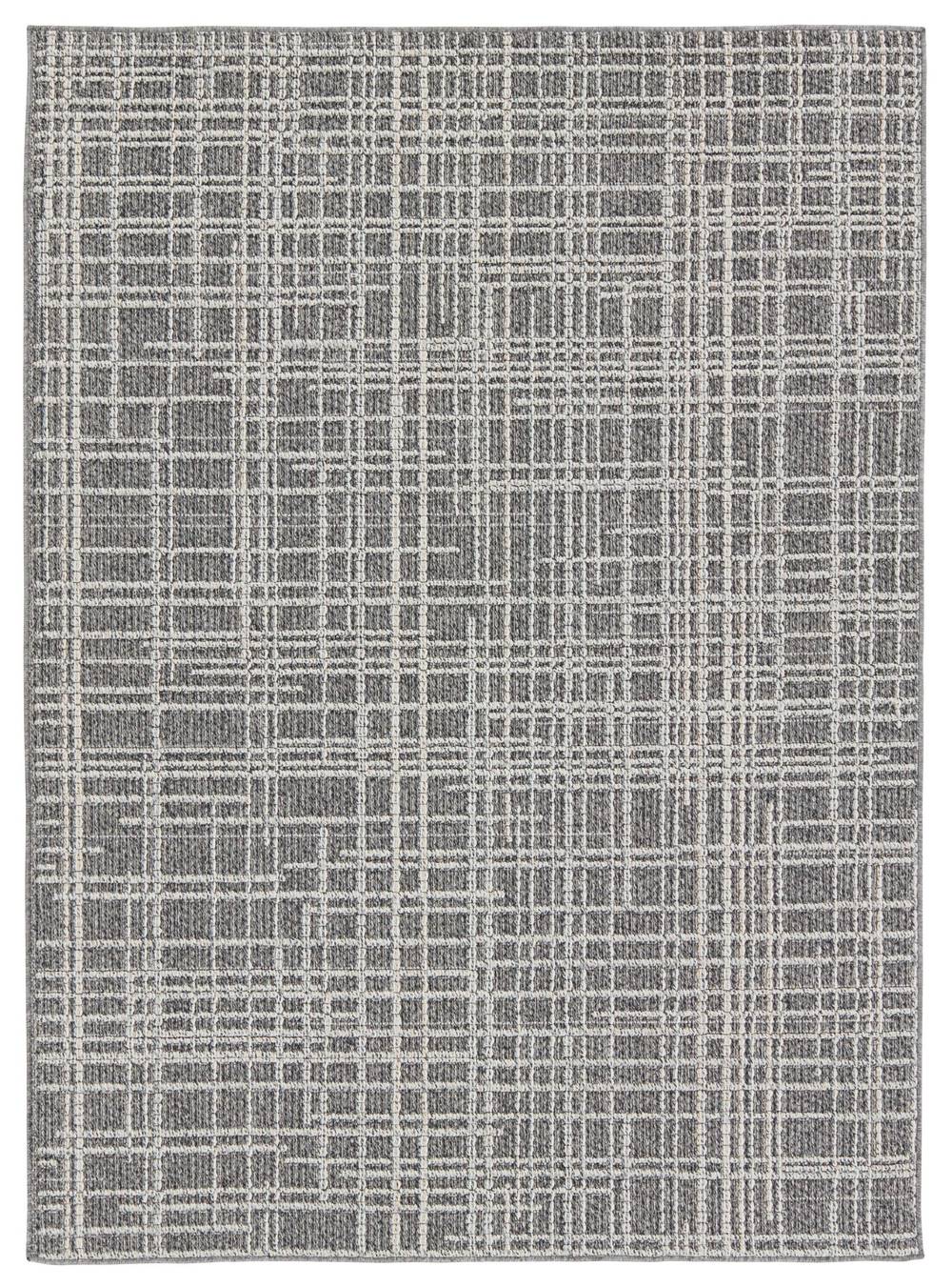 Style Selections Delacroix 5 X 7 (ft) Gray Outdoor Abstract Farmhouse/Cottage Area Rug | LOW000017