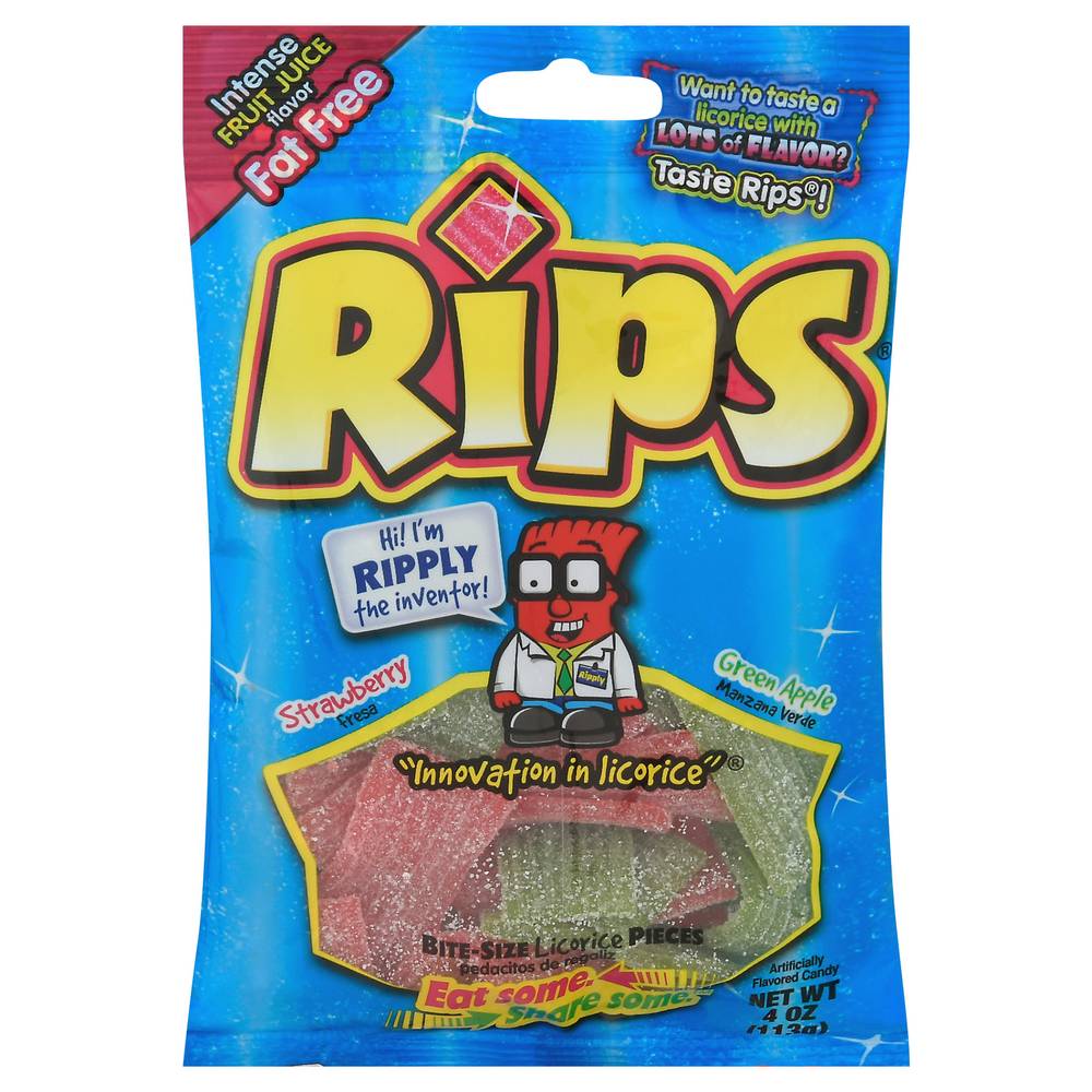 Rips Strawberry and Green Apple Licorice Candy (4 oz)