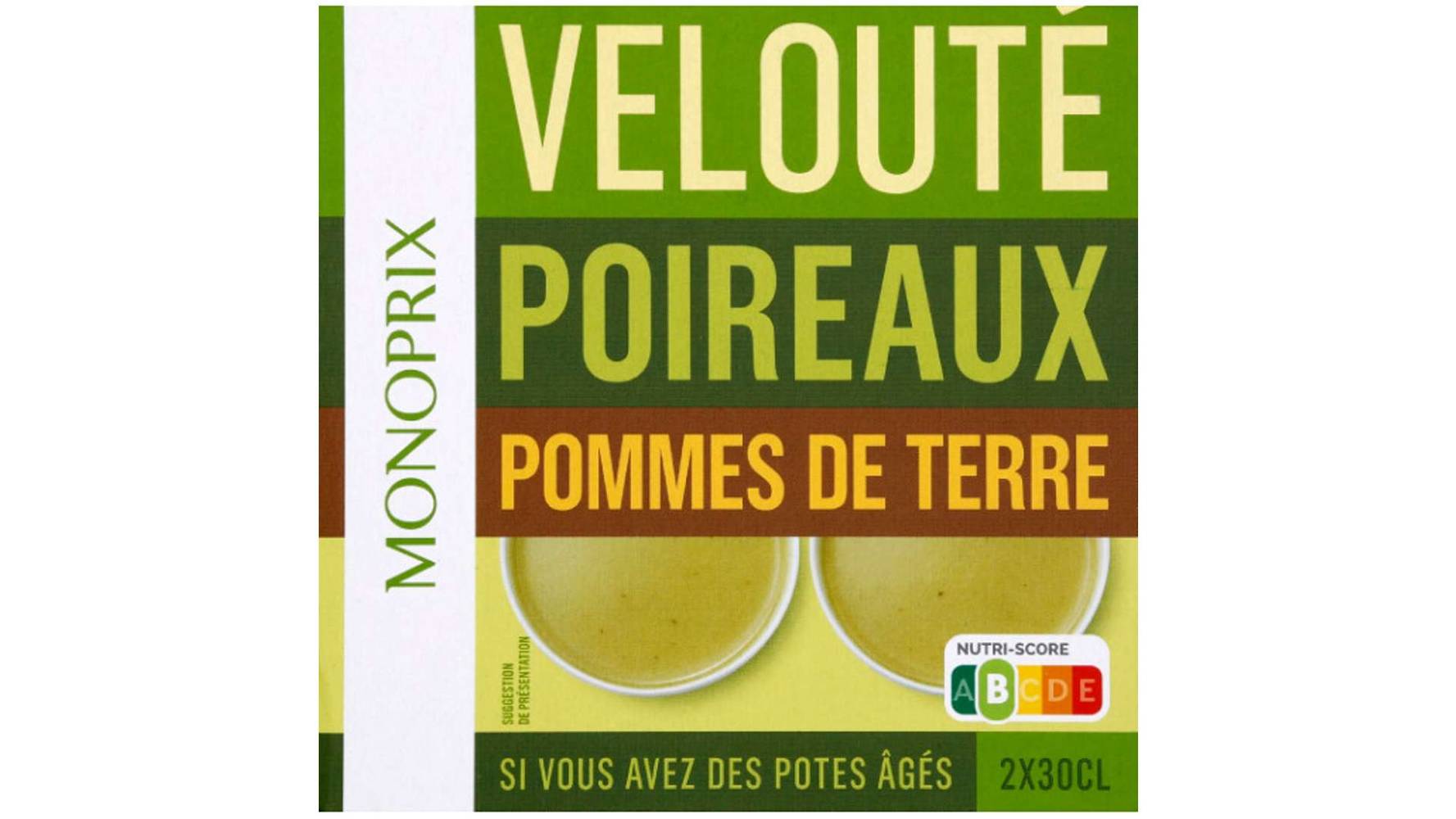 Monoprix Velout{ aux poireaux et aux pommes de terre Les 2 briques de 30cl