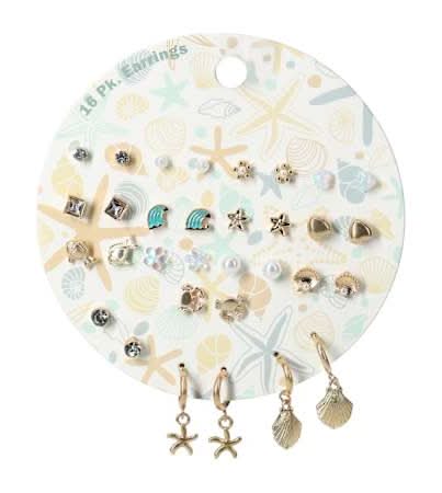 Earrings 16-Pack Gold Shells