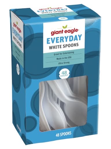 Giant Eagle Everyday Plastic Spoons, White (48 ct)