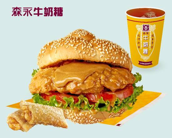 森永牛奶糖炸雞堡組 Morinaga Milk Flavor Candy Burger with Deep-Fried Chicken Set