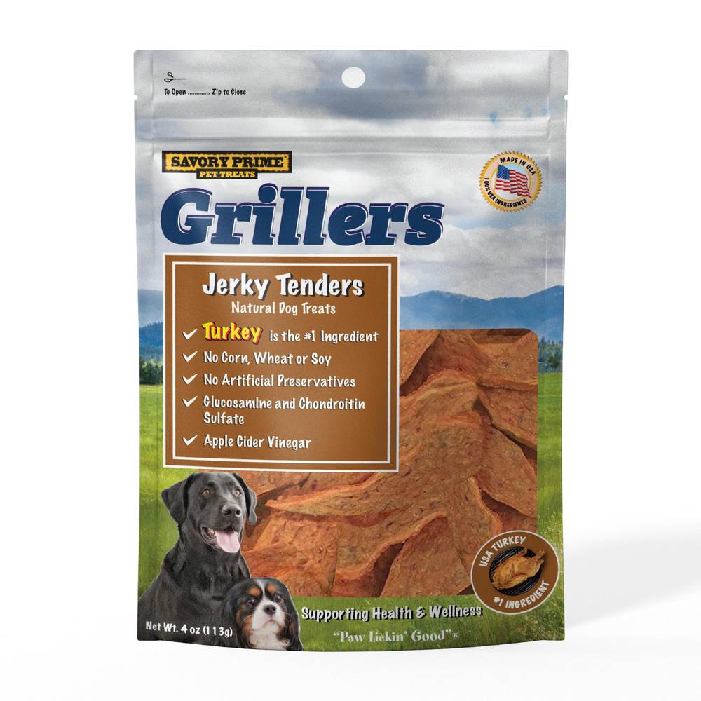 Savory Prime Grillers Jerky Tenders Dog Treats, Turkey, 4 Oz