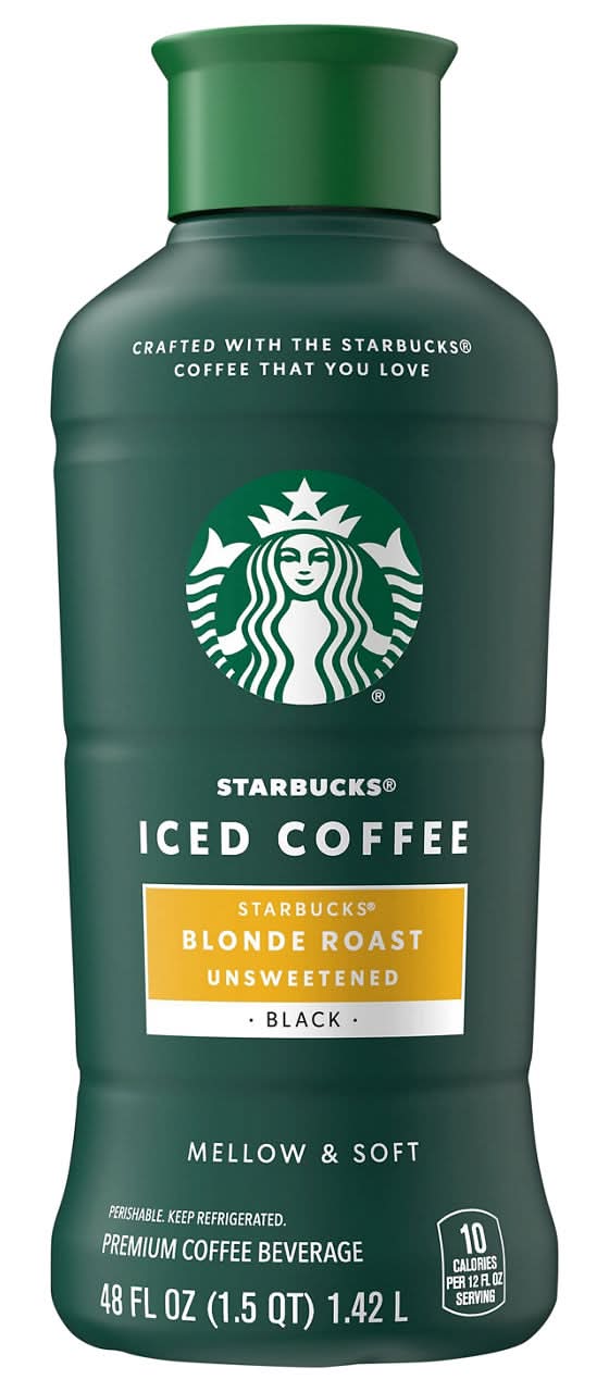 Starbucks Iced Coffee, Blonde Roast, Unsweetened, Black