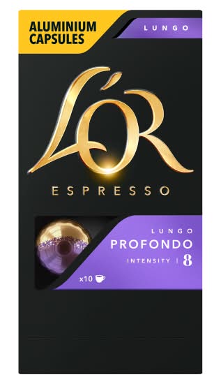 L'OR Espresso Profondo Lungo Intensity 8 Aluminium Coffee Capsules (10 x 52g)
