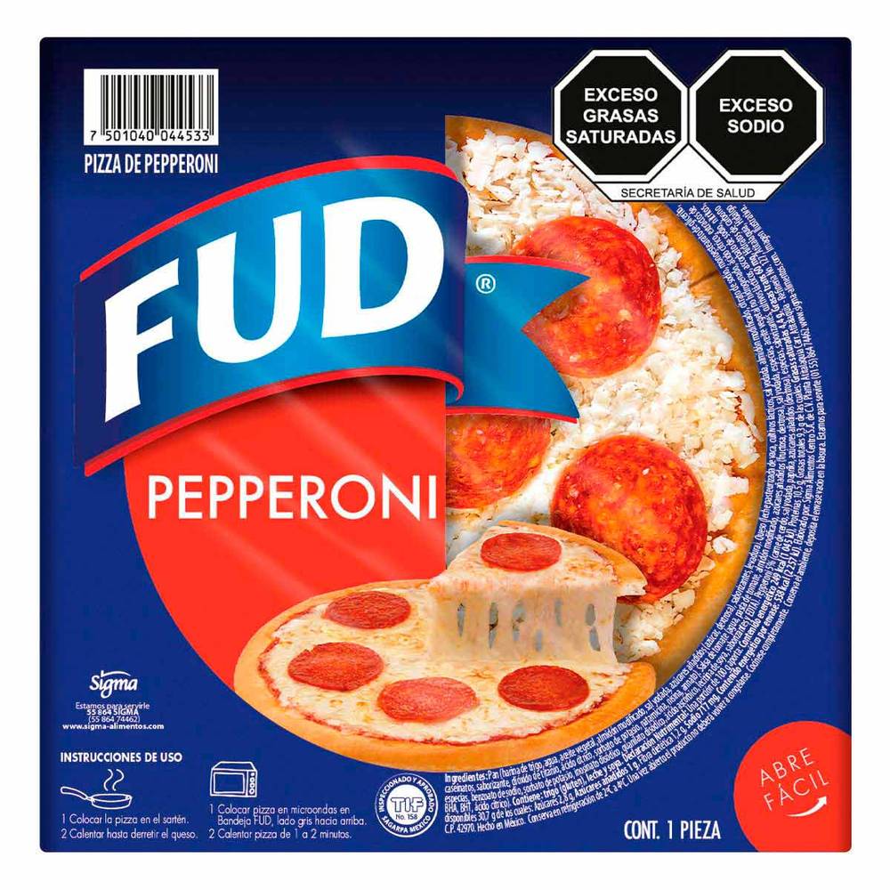 FUD · Pizza congelada, pepperoni (216 g)