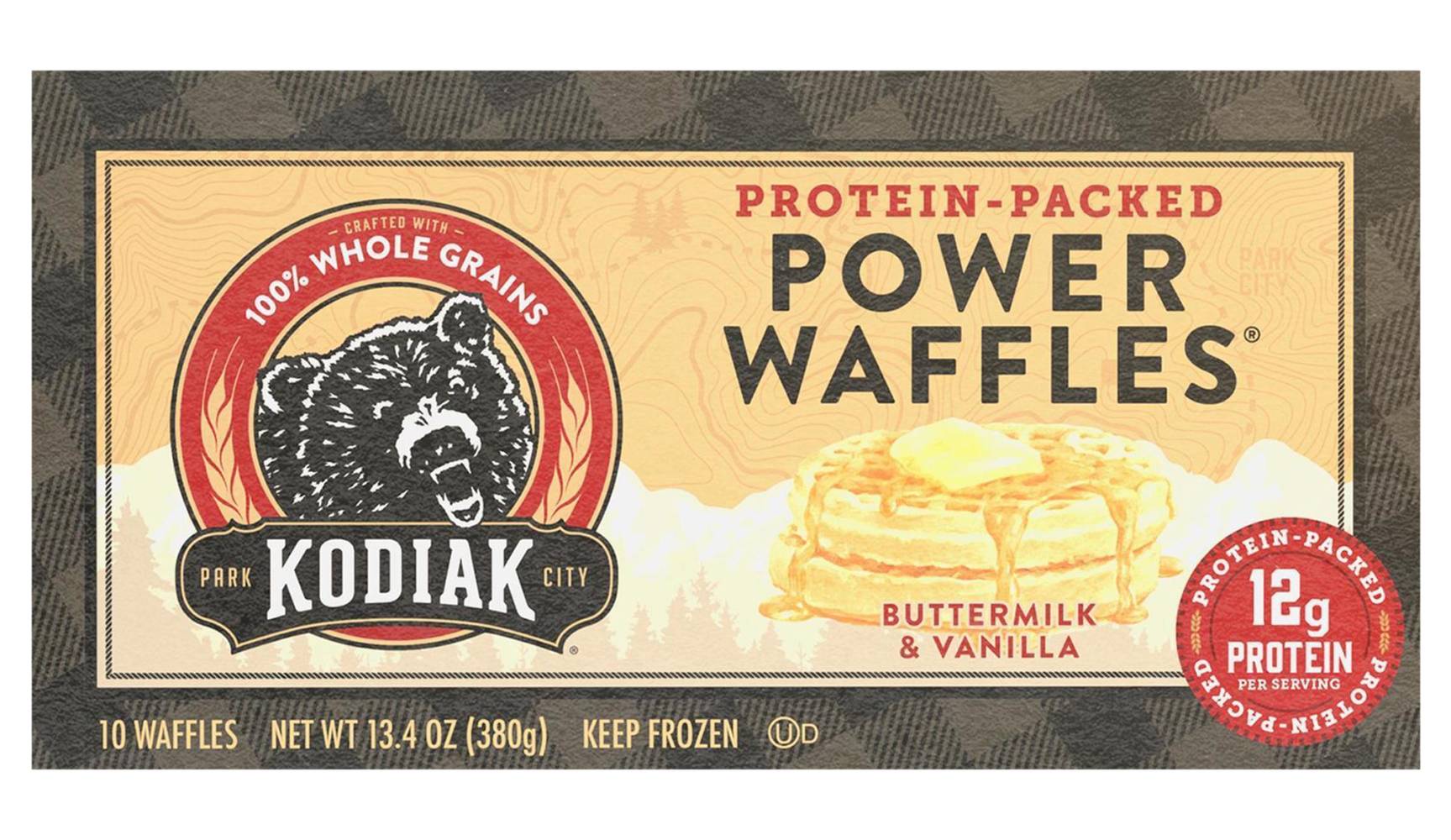 Kodiak Power Waffles, Buttermilk-Vanilla (13.4 oz, 10 ct)