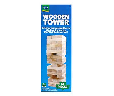 Play Zone Large Wooden Jumbling Tower Game (50 ct)