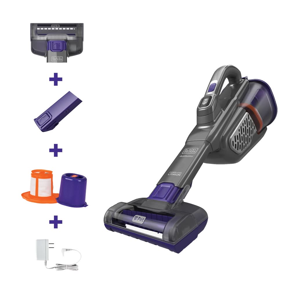 BLACK+DECKER dustbuster furbuster AdvanceClean+ Cordless Car Pet Handheld Vacuum Cleaner