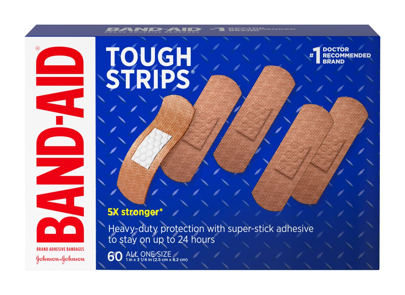 Band-Aid Johnson Johnson Tough Strips Adhesive Bandages (3.2 oz)