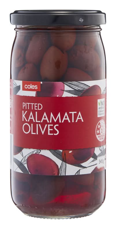 Coles Kalamata Pitted Olives in Brine (345g)