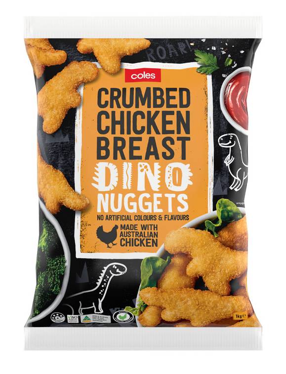Coles Crumbed Chicken Breast Dino Nuggets (1kg)